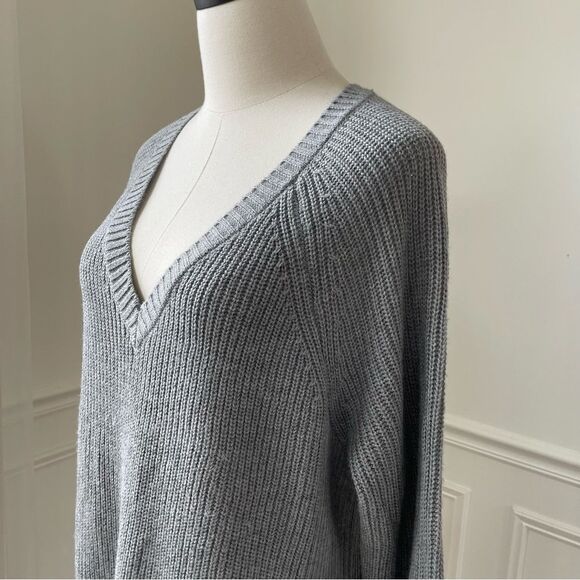 Torrid Vneck Ribbed Tunic Sweater Grey Side Zip 1 1X - Picture 5 of 10